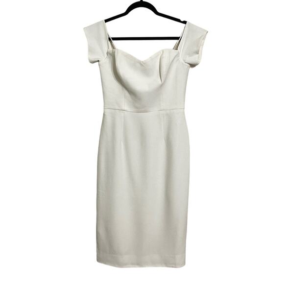 Dress The Population Off White Bailey Off the Shoulder Body-Con Dress Size M - Picture 4 of 10